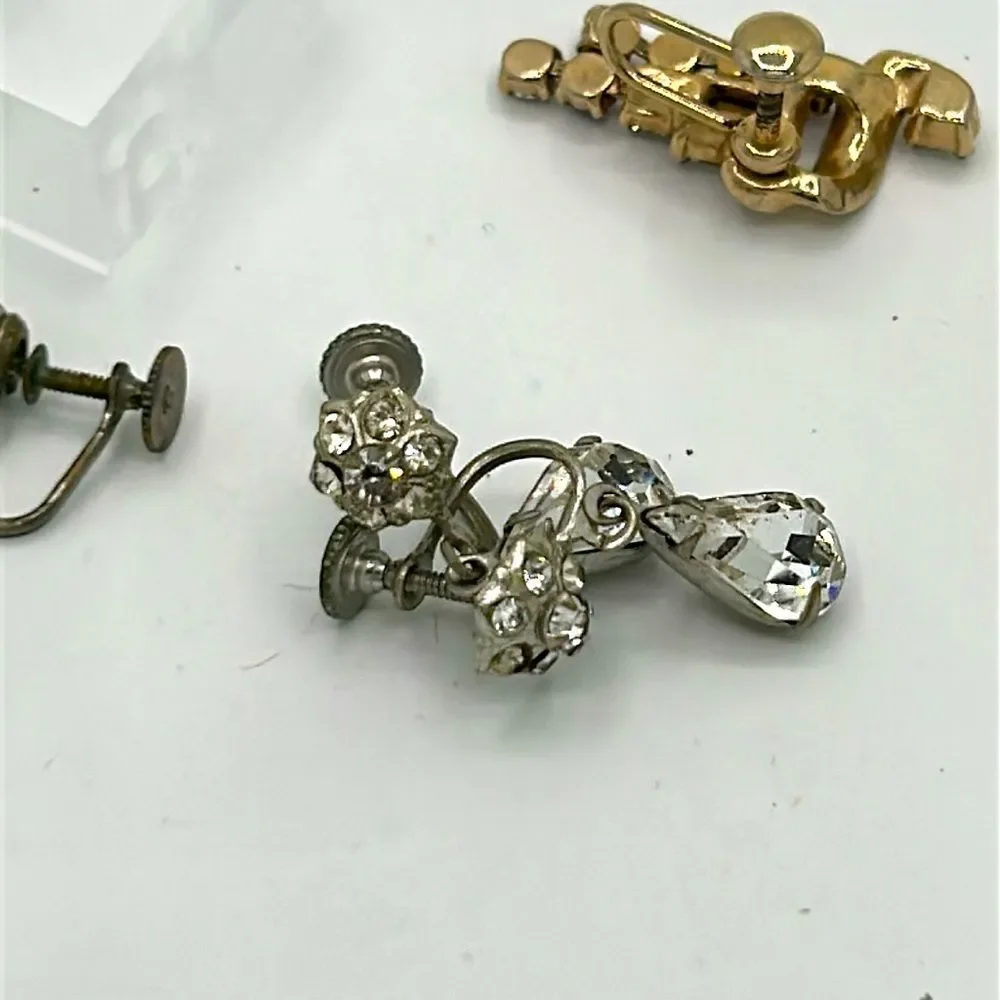 Vintage screw back mcm glam earring set